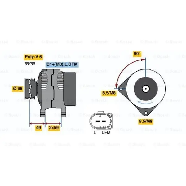 Генератор 120A\ Volvo S60/S80/V70/XC70/S70 2.4D/2.5TD 98-06 BOSC |