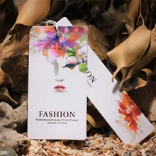 DIY пользовательские этикетки для персональной одежды, печать на заказ белая Бумага бирки этикетки бирки Висячие бирки/бирки, Распашные бирки