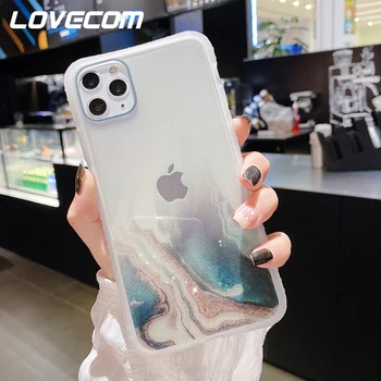 

LOVECOM Gradient Color Marble Phone Case For iPhone 11 Pro Max XR XS Max 6 7 8 Plus X Soft IMD Shockproof Clear Back Cover Gifts