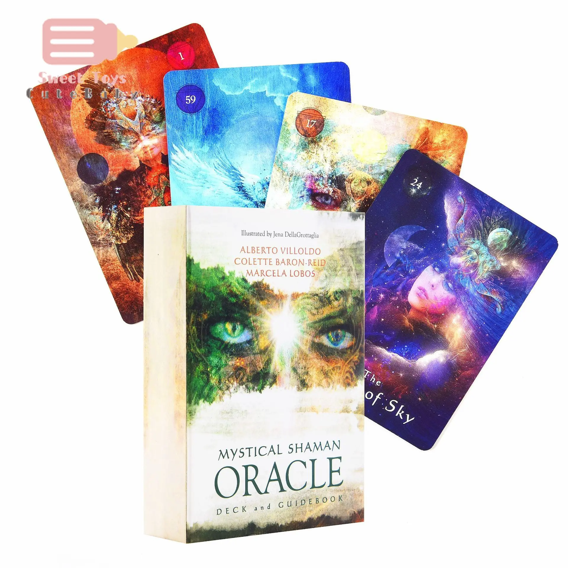 

64Pcs Mystical Shaman Tarot Cards Full English Version Guidance Divination Fate Tarot Deck Family Playing Board Game Tarot Cards