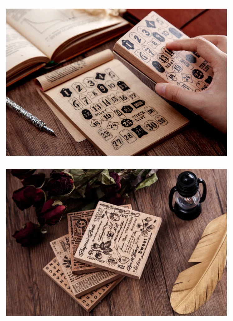 Vintage Plant illustrated English Background stamp wooden rubber stamps for scrapbooking stationery DIY craft standard stamp