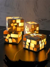 Veilleuse en plâtre translucide faite à la main, Cube de sucre cassé, veilleuse de chevet pour fille, veilleuse tactile