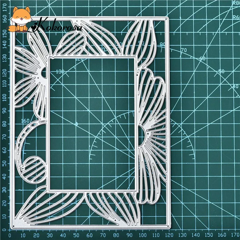 Kokorosa Вырубные штампы металлические штампы Цветочная рамка штампы Скрапбукинг альбом открытка создание тиснение трафарет украшения