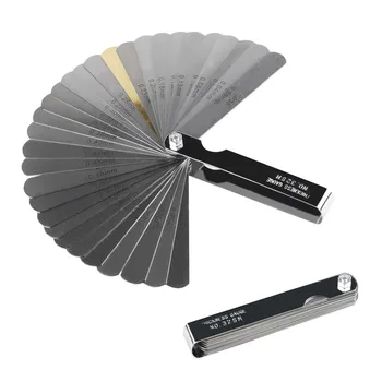 

32 Blade Guitar Luthier Feeler Gauge Set Silver Stainless Steel Tune Up Gap Thickness Multifunctional Guitar Measurement Tool