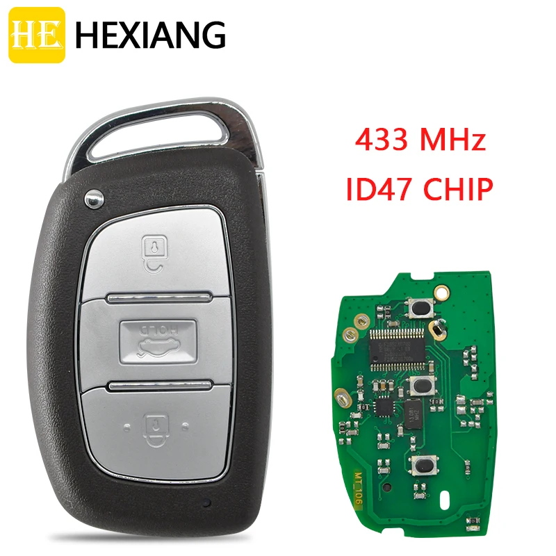 HE Xiang Car Remote Key For Hyundai Mistra 2015 2016 2017 ID47 Chip 433MHz Keyless Entry Auto Smart Control Card