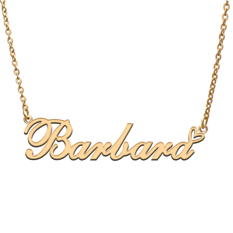 

Barbara Name Tag Necklace Personalized Pendant Jewelry Gifts for Mom Daughter Girl Friend Birthday Christmas Party Present