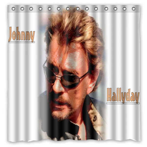 Johnny Hallyday Polyester Waterproof Shower Curtain 71*71 inch Mildew Resistant Bath Curtain Bathroom Decor 12pc Hooks