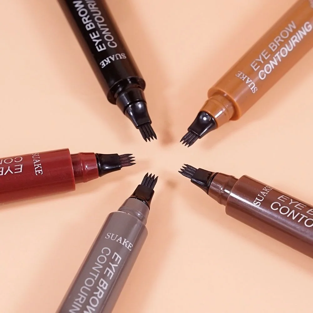 

5 Colors Liquid Eyebrow Pen Natural Eye Brow Enhancers Tint Cosmetic Long Lasting Waterproof Brown Black Eyebrows Tattoo Pencil