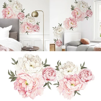 

Waterproof Wall Sticker Washable Removable Peony Flower Nursery Decor Decal