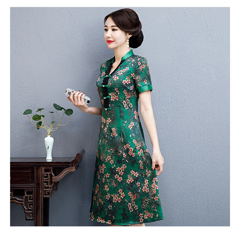 Поступление aodai вьетнамское платье Ципао для женщин традиционная одежда ao dai платья длиной до колен восточное платье для женщин - Цвет: color11