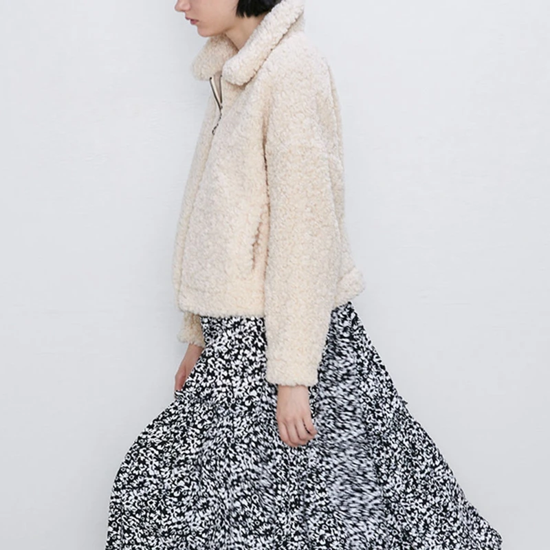 PUWD короткая стильная куртка с захватом шерсти и ягненка для ladies'jacket с модным темпераментом