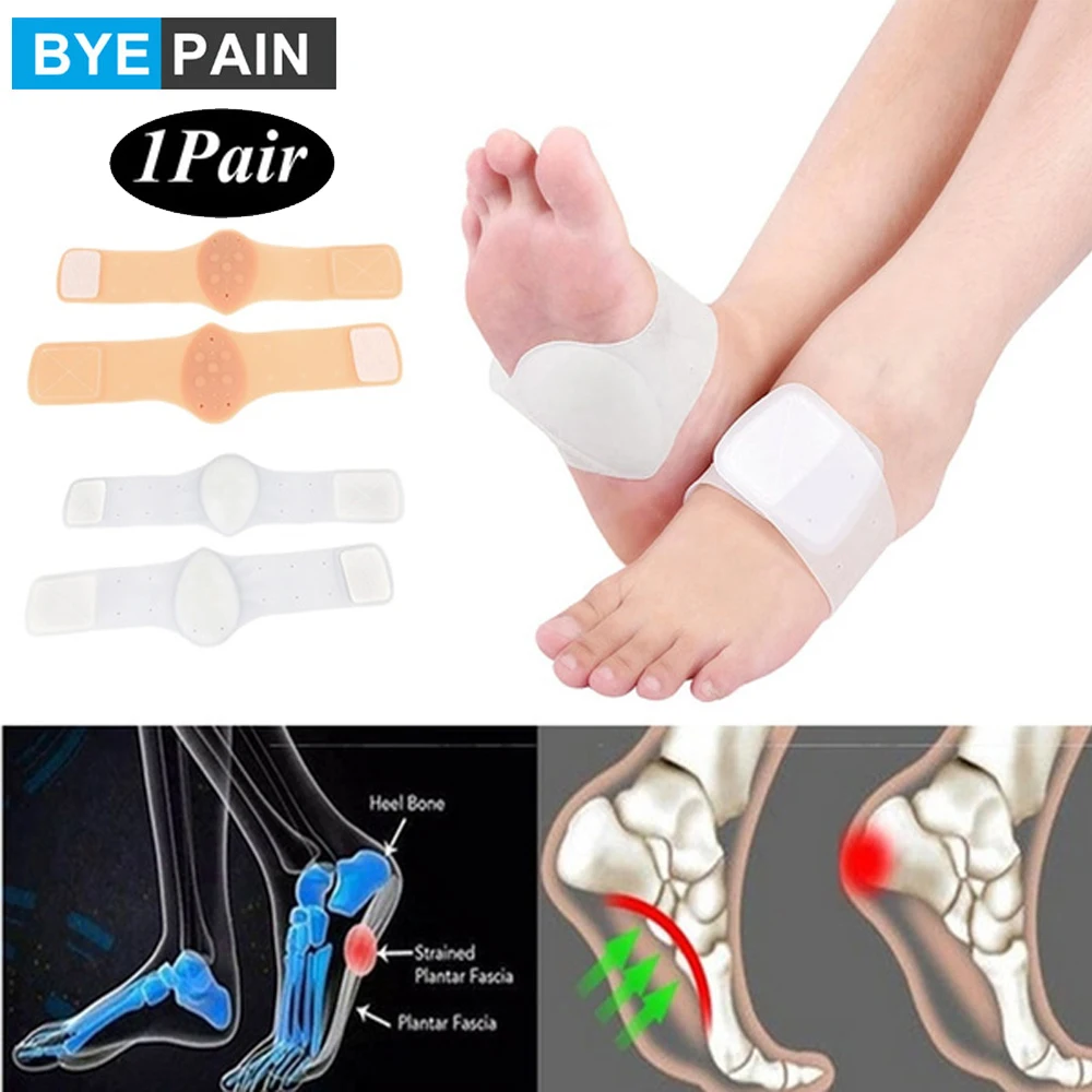 

1Pair Gel Arch Support Soft Sleeves Cushion Fast Pain Relief for Flat Foot Plantar Fasciitis Heel Spurs Fallen and High Arches