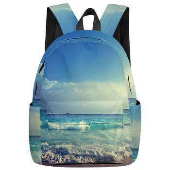 

Sky Tropical Beach Internal Frame Backpacks Multipurpose Daypacks Soft And Comfortable Backpack With Wheels Outdoor Backpack Sch