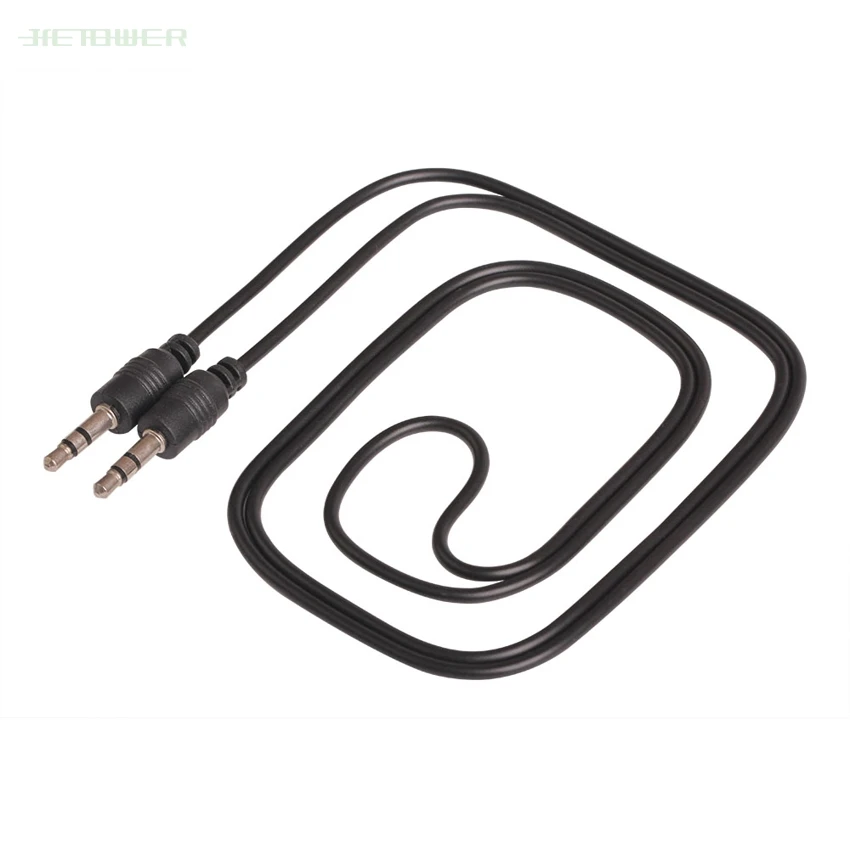 200pcs lot 3 5 mm Pin to 3 5 mm Pin Stero Audio Cable Headphone Jack Black Color Wholesale Cheap