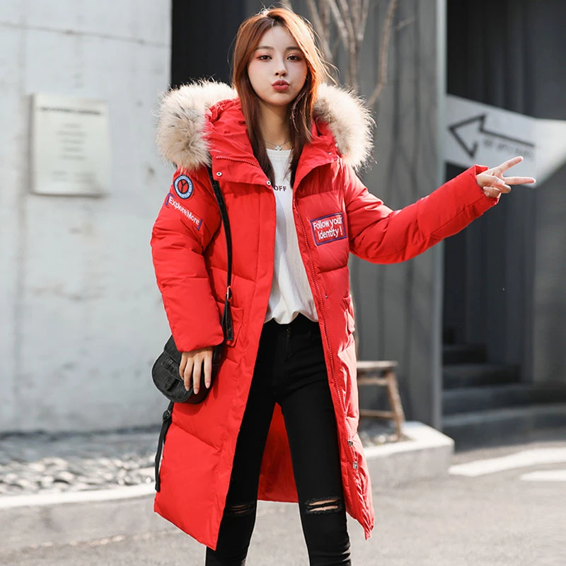 Female Overcoat Coat Parka Women Winter Coats Long Cotton Casual Fur Hooded Jackets Women Thick Warm Winter Parkas MY104
