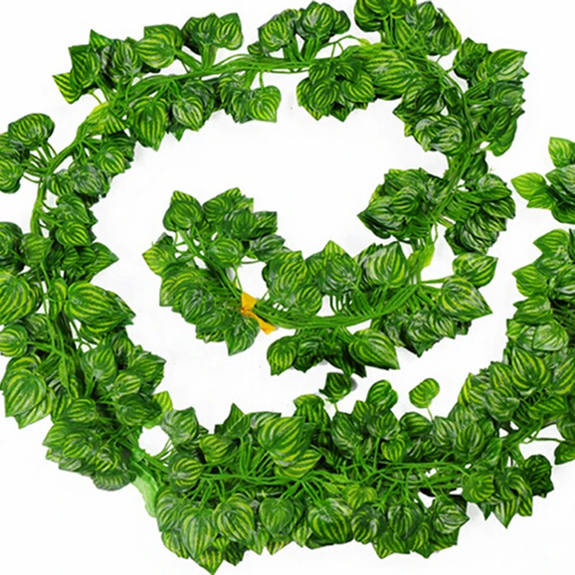 Artificial Vine Lizards Reptile Terrarium Decoration Chameleons Climb Rest Plants Leaves Length 220cm 2