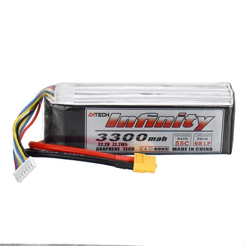 

AHTECH Infinity 22.2V 3300mAh 55C 6S Lipo Battery with XT60 Plug for FPV RC Quadcopter Drone