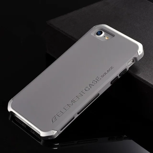 Чехол для iphone 7 роскошный элемент чехлы для телефонов с дизайнерским алюминием и ПК чехол для xiaomi 8 6 note 5 huawei p10 20 iphone xs - Цвет: Gray silver
