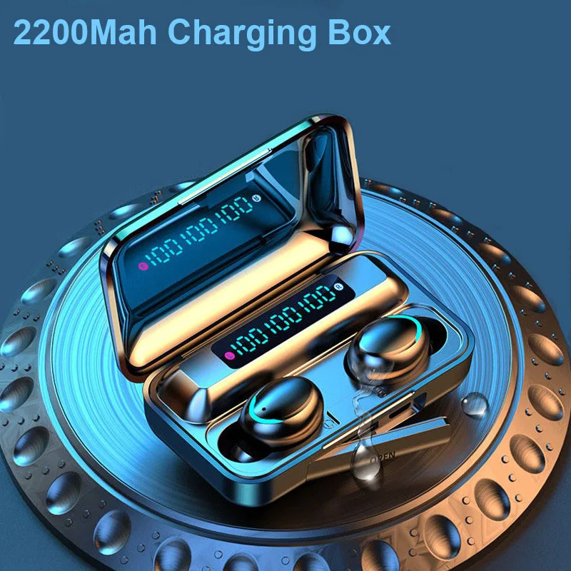 Bluetooth Earphones Wireless Headphones With Microphone Sports Ear Bud Waterproof Headsets 2200mAh Charging Box For Android | Электроника
