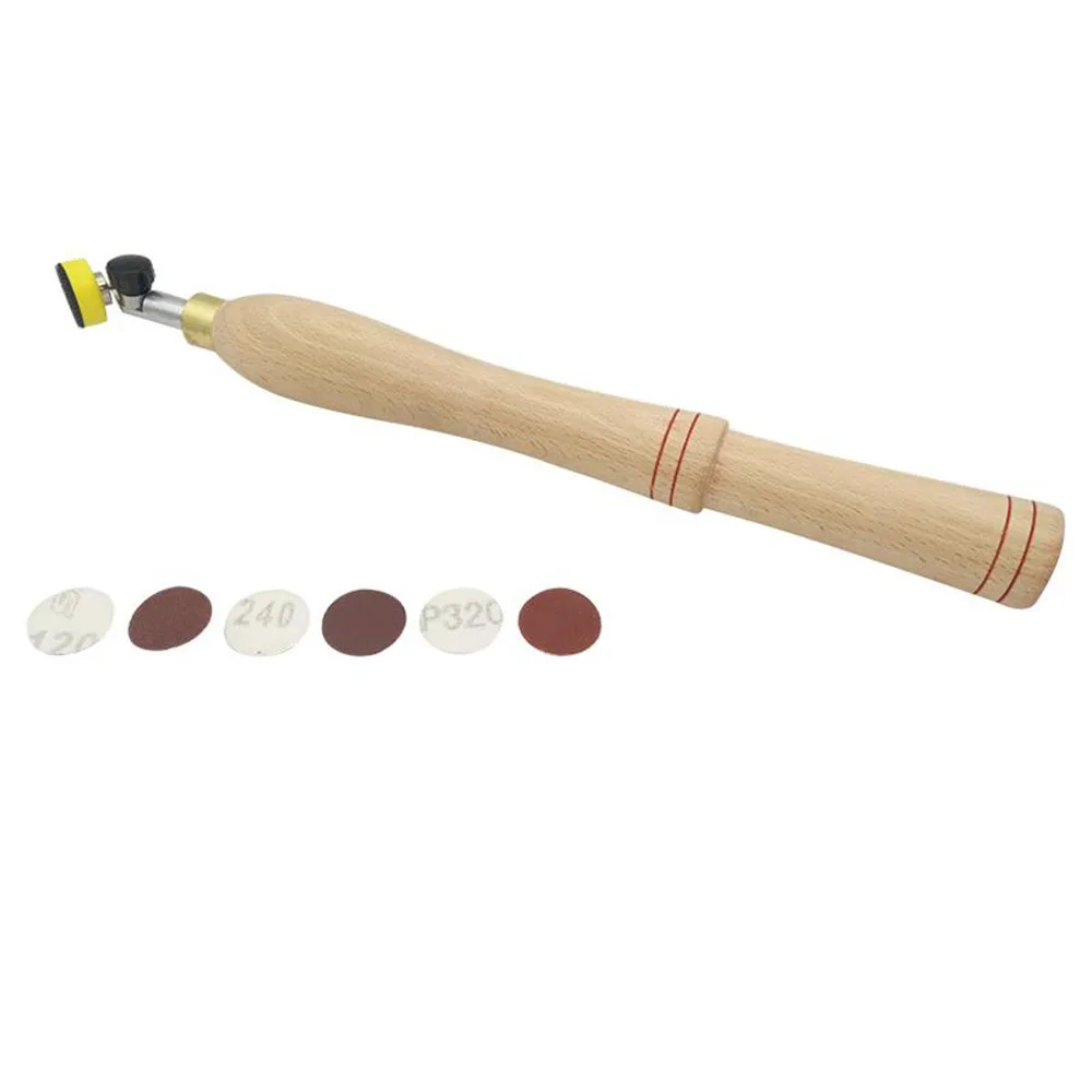 

8Pcs Wood Bowl Sander Tool Handle Sanding Disc For Lathe Turning Tool Set 1*Wood Handle+6*2in Sandpaper+2in Polishing Pad