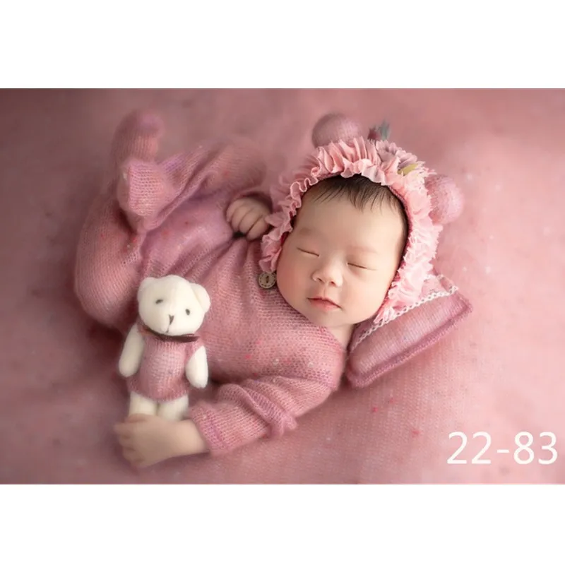 Newborn Photography Props Girl Boy Outfit Flower Hat Pillow Doll Set Baby Clothes Studio Photo Costume Fotografia Accessories