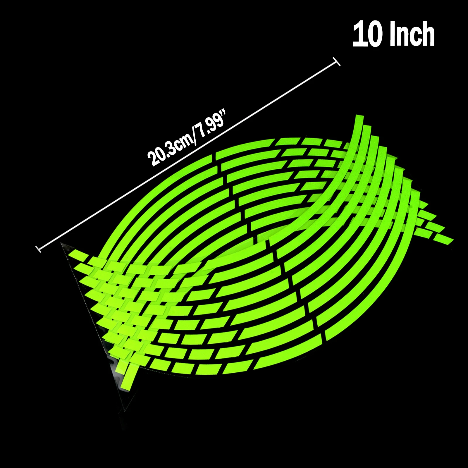 1" /12"/1" мотоцикл обод ленты Светоотражающие колеса наклейки-зеленый