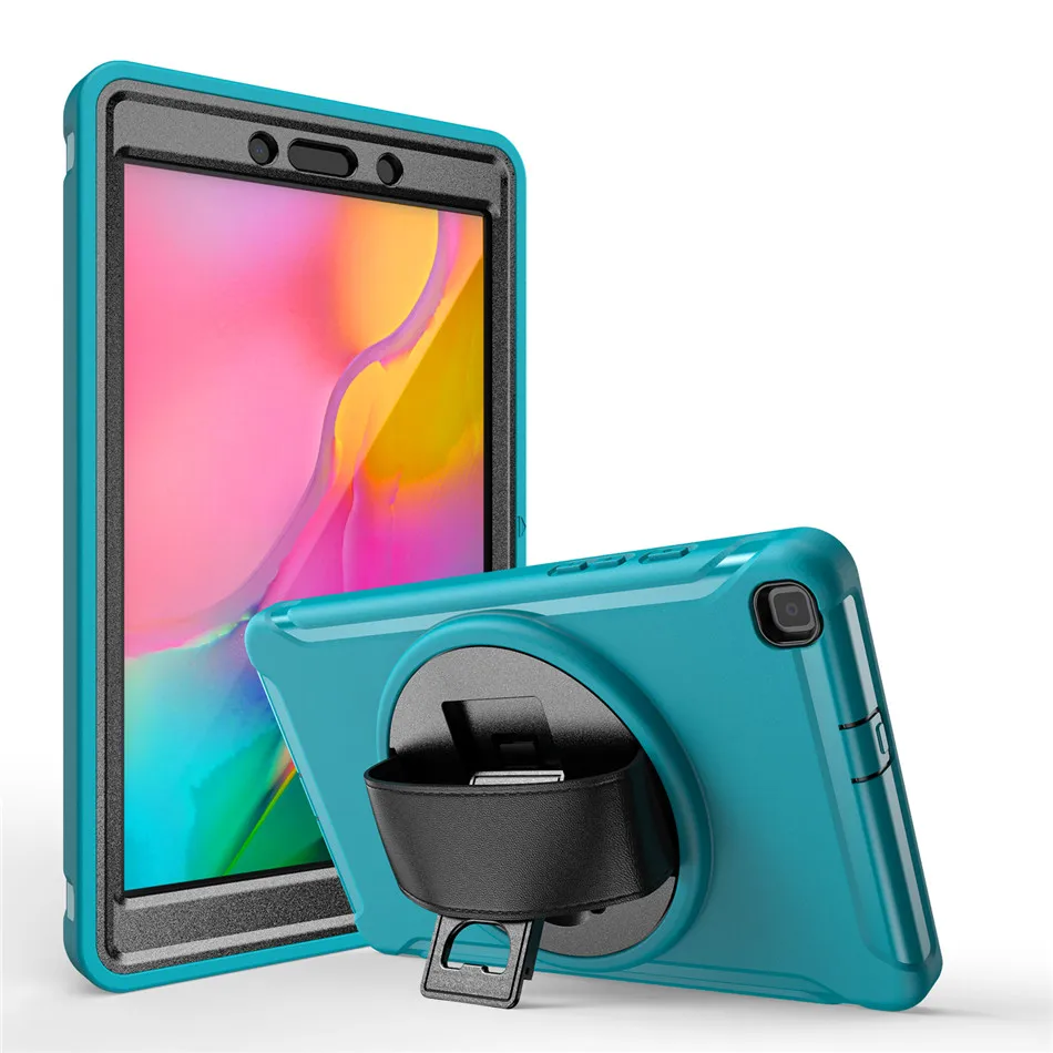 Зеленый Защитный чехол для samsung galaxy tab A 8,0 SM-T290, для SM-T295 T297 с поворотом на 360 градусов с подставкой+ ремешок на руку - Цвет: Зеленый