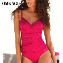 OMKAGI, Одноцветный, сдельный купальник, женский купальник размера плюс, купальник, монокини, купальный костюм, пляжная одежда, сексуальный,, купальник для женщин