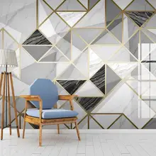 Индивидуальное изготовление, большая настенная живопись геометрический мрамор джаз белый ТВ спальня гостиная обои для столовой росписи