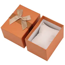 Уникальный Оранжевый часы с бантом коробка шикарный ящик для хранения картон Подарочная упаковка Прямоугольник высококачественные часы