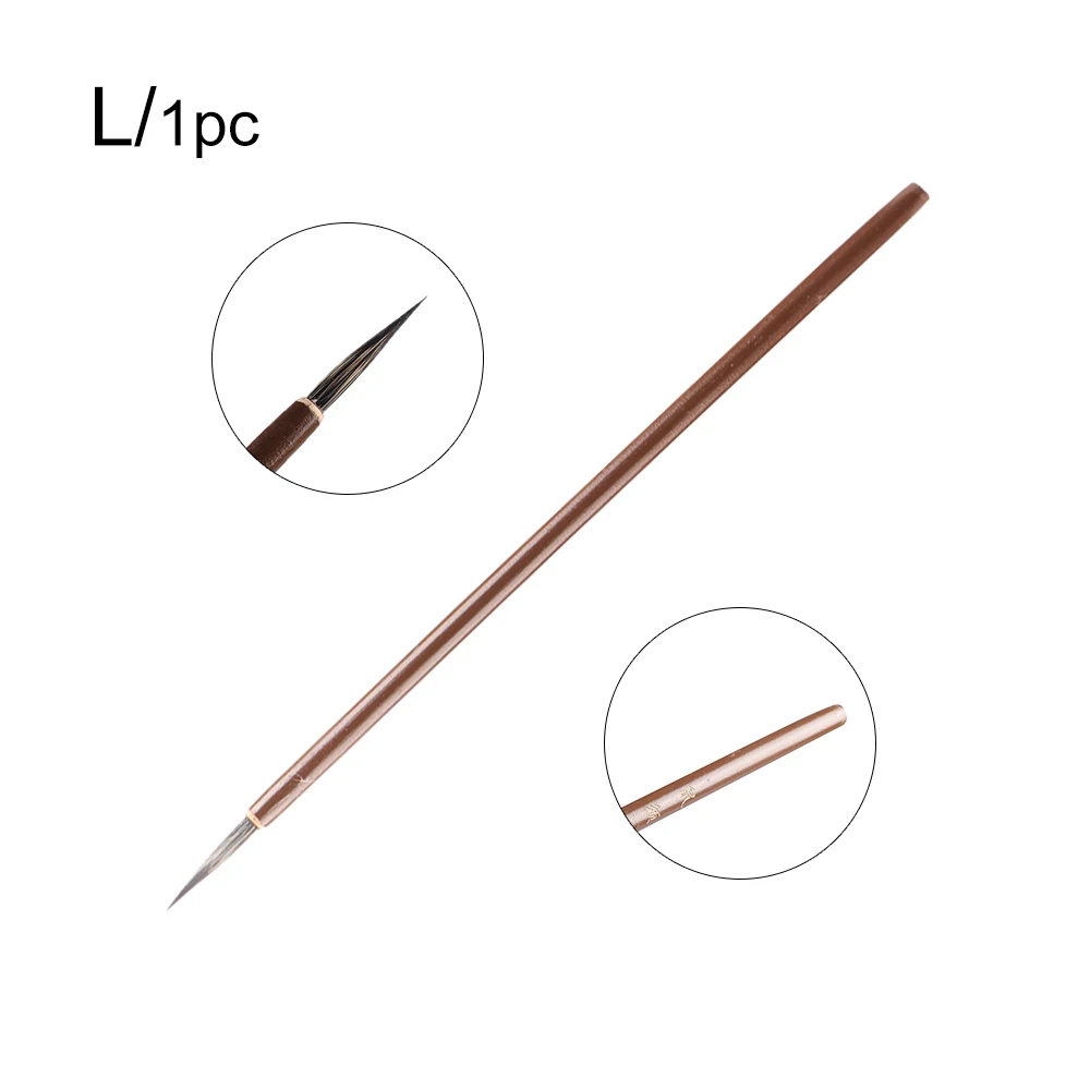 1PC L 1/3 шт нейлоновые волосы бамбуковые стержни краски ручка крюк линия ручка акварельные кисти каллиграфия аксессуары краски, художественные принадлежности - Color: 1PC L