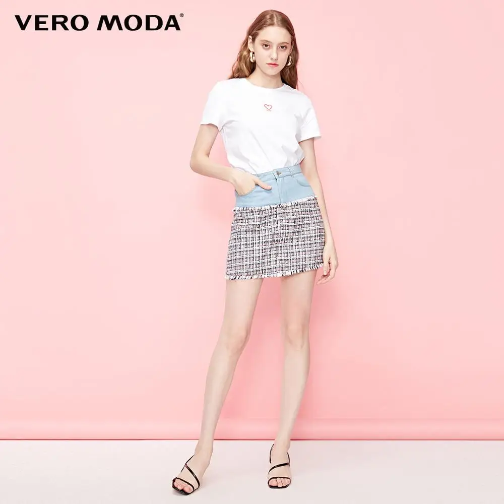 Vero Moda женская футболка с вышивкой в стиле Ins | 319201644