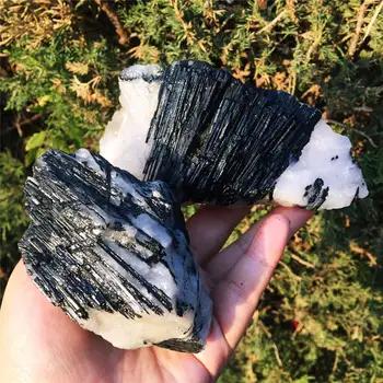 

2pcs Natural Black Tourmaline Crystal Gemstone Collectibles Rough Rock Mineral Specimen Healing Stone Home Decor