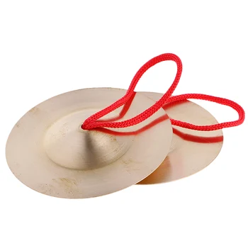 

2Pcs Copper Cymbal Hand Percussion Toddlers KTV Rhythm Beat Instrument Toys