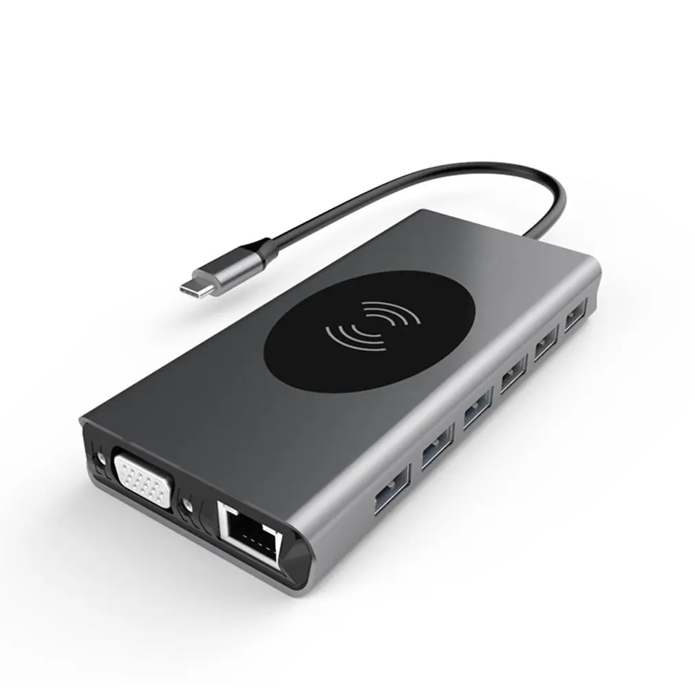 

15 in 1 USB3.0 Type C Cable Adapter HDMI 4K VGA 1080P Supporting MICRO Security Digital Card/TF card