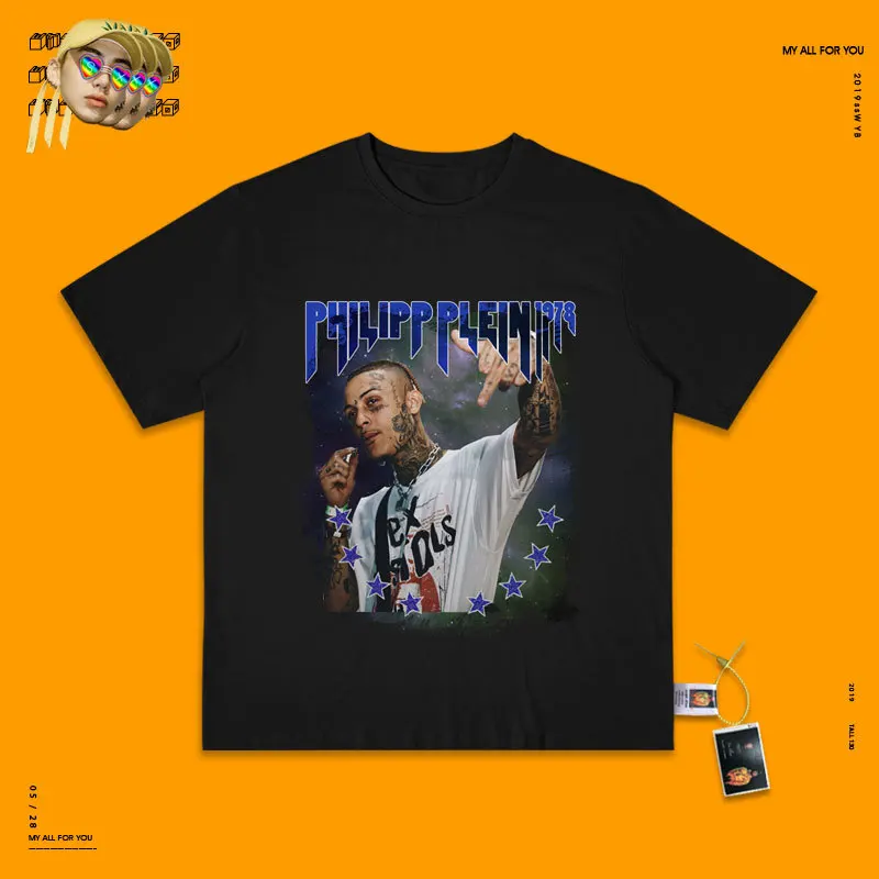Lil Skies хип-хоп винтажная рэп футболка маленький Небесный рэп певец используется футболка с коротким рукавом