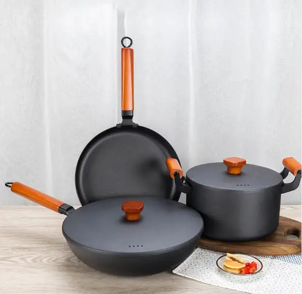 

High Quality Kitchen Cookware Cooking Pot Set Non Stick Pan Set Cast Iron Pots and Pans Set 5pcs