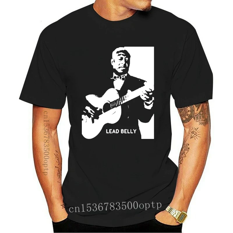 New Lead Belly T Shirt Blues Guitar Legend Muddy Waters Bb King Classic Sm-3Xl Black Trendy Streetwear Tee |