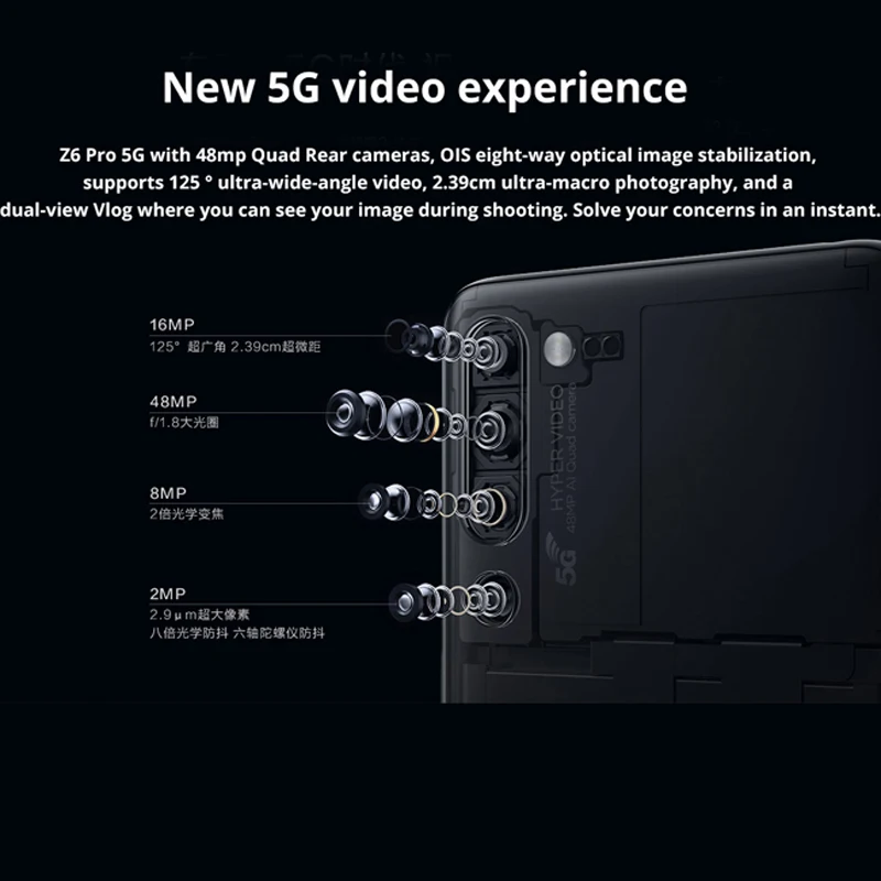 Глобальный Встроенная память lenovo Z6 Pro 5 г Snapdragon 855 Octa Core 6,3" FHD Дисплей смартфон 8 Гб 256 48MP Quad камеры жидкостного охлаждения 2,0