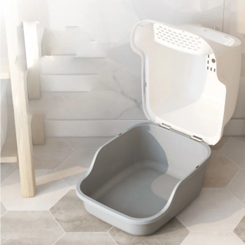 Large Cat Litter Box Send Cat Litter Shovel Fully Enclosed Cats Toilet Flip Type Odor Proof and Splash Proof Cats Litter Basin