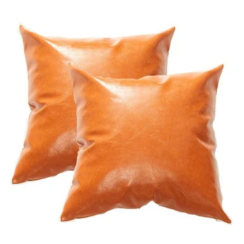 

Big deal Set of 2 Imitation Leather Pillowcase Throw Pillow Covers - Modern Decorative Throw Pillows Cases Only for Couch Bed Ho