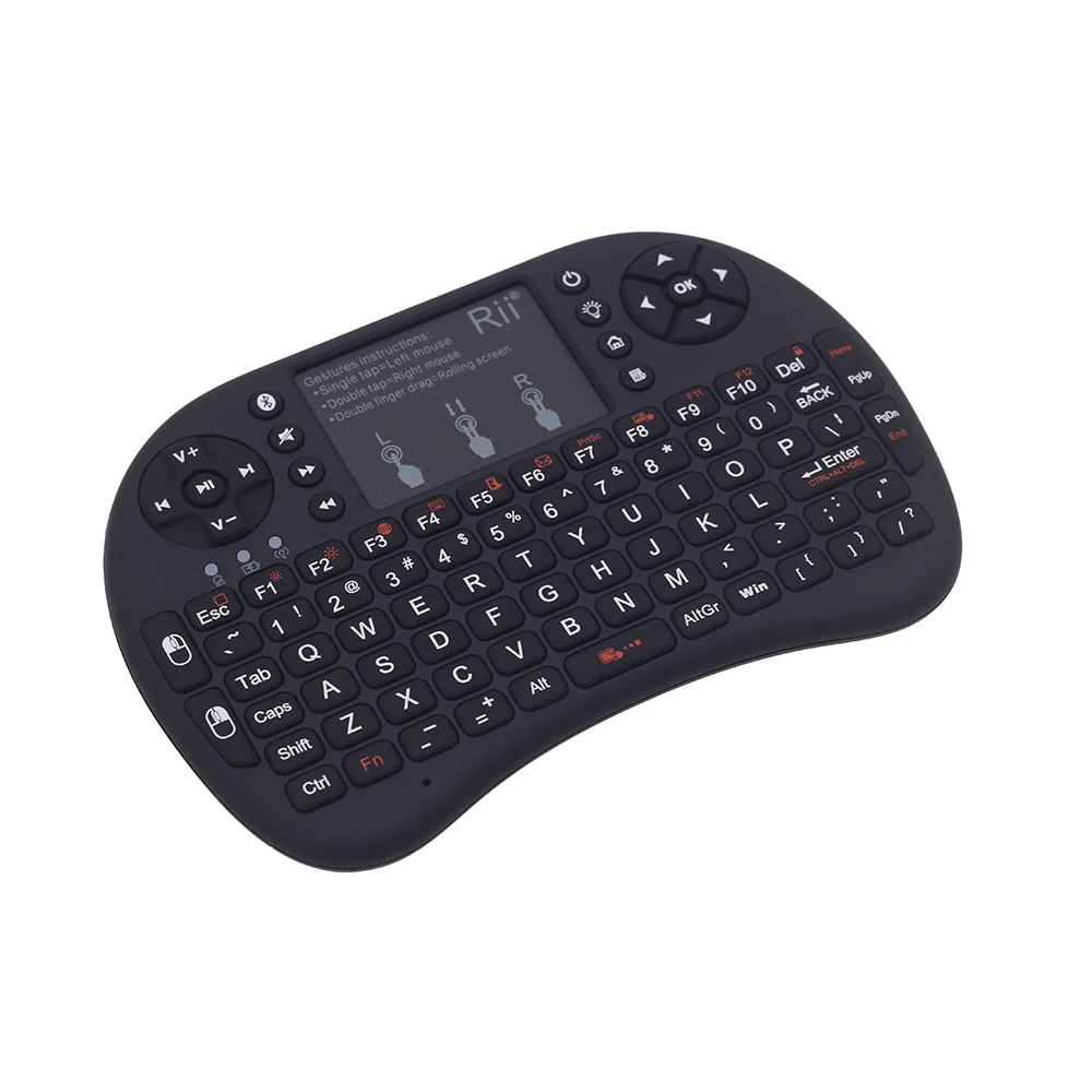 Kopen Rii i8 + Backlit Mini Bluetooth Keyboard Air Mouse met Touchpad voor Mini PC Android TV Box Laptop Projectoren Draadloze muis