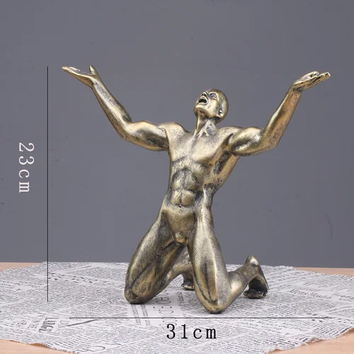 as the picture shows Творческий shouter с рисунком на коленях скульптура украшения ретро старый дом Художественный орнамент украшения исследование бар комплект для офиса - Цвет: as the picture shows