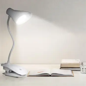

Book Light USB LED Rechargeable Mini Clip-On Desk Lamp Light Flexible Nightlight Reading Table Lamp For Travel Bedroom Book