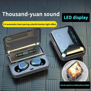 

F9 TWS Wireless Bluetooth Earphone LED Display 8D Stereo Headset With 3500mAh Power Bank Headset With Microphone