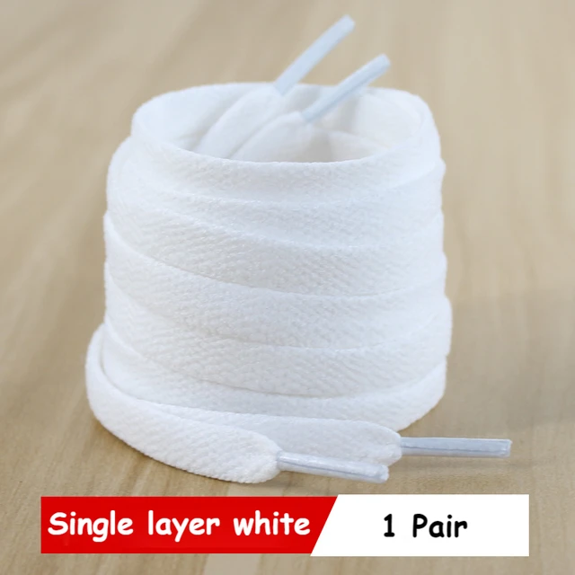 Classic Shoe laces White Black Flat Shoelaces for Sneakers laces Shoe Strings 70/90/100/120/140/160CM High-quality Shoelace 1 pair Single white