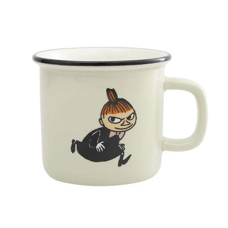 Белый Moomin забавная керамическая мультяшная Милая кружка для бара, вина, коктейля, кофе, посуда для напитков, креативные модные подарки, анимация вокруг чашки для питья - Цвет: Белый