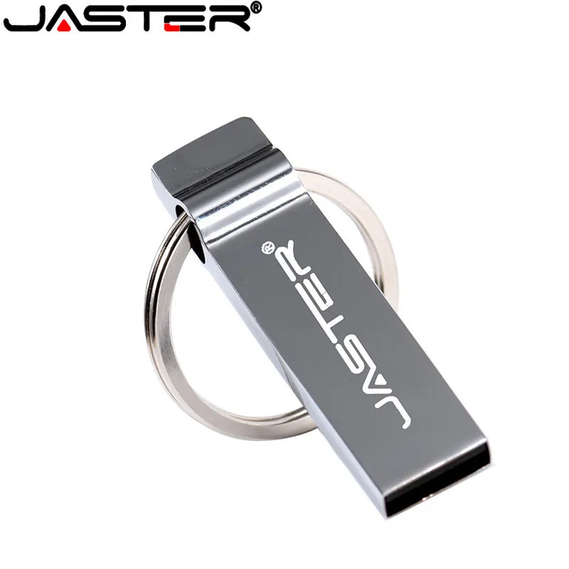 Металлический usb-накопитель JASTER из нержавеющей стали, флеш-накопитель USB, 64 ГБ, 32 ГБ, 18 ГБ, 8 ГБ, 4 Гб, USB 2,0, флешка с кольцом для ключей