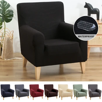 

Waterproof Sloping Arm King Back Chair Cover Elastic Armchair Wingback Wing Sofa Back Chair Cover Stretch Protector Slipcover#1