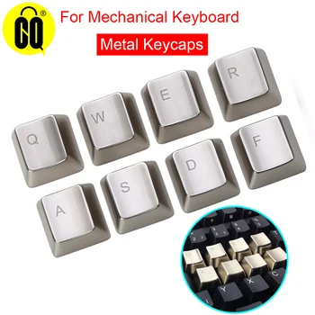 

For Mechanical Keyboard MX Axis Silver/Golden Metal Keycaps Keypress WASD QWERASDF ARROW 37key keycap set